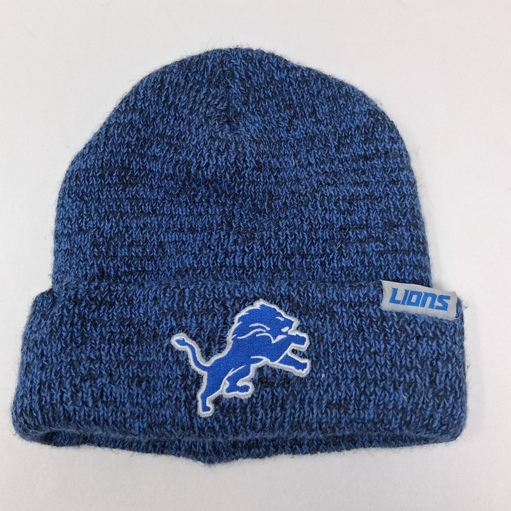 Detroit Lions NFL Ultra Game Blue Black Marled Knit Cuffed Beanie Hat OSFM
